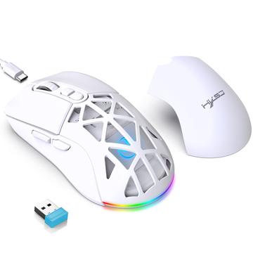 HXSJ T26 RGB-taustavalaistu langaton hiiri / Bluetooth-hiiri 4800 DPI - Valkoinen