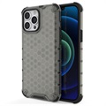 Honeycomb Armored iPhone 14 Pro Hybridikotelo - Musta