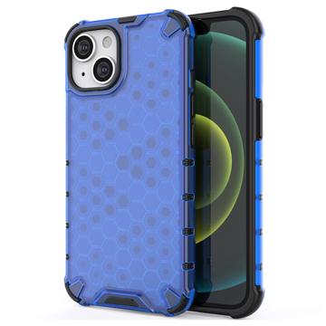 Honeycomb Armored iPhone 14 Plus Hybridikotelo - Sininen