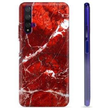 Huawei Nova 5T TPU Suojakuori - Punainen Marmori