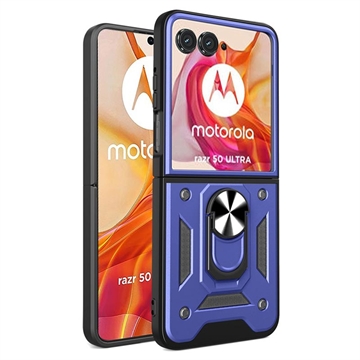 Motorola Razr 50 Ultra Hybridikotelo Sormuspidikkeellä - Sininen