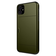 iPhone 11 Hybridikotelo Liukuvalla Korttipaikalla - Vert Armée