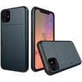 iPhone 11 Hybridikotelo Liukuvalla Korttipaikalla - Tummansininen