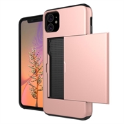 iPhone 11 Hybridikotelo Liukuvalla Korttipaikalla - Ruusukulta