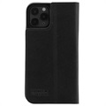 JT Berlin Tegel iPhone 12/12 Pro Flip Leather Nahkakotelo - Musta