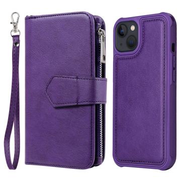 KT Multifunctional Sarja iPhone 14 Lompakkokotelo - Violetti