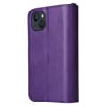 KT Multifunctional Sarja iPhone 14 Lompakkokotelo - Violetti