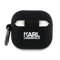 AirPods 4 Karl Lagerfeld Karl Head 3D Silikonikotelo - Musta