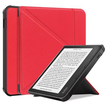 Kobo Libra 2 Origami Stand Suojakotelo - Punainen