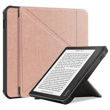 Kobo Libra 2 Origami Stand Suojakotelo - Ruusukulta