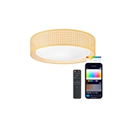 Ksix Bohemia SmartLED-kattovalaisin rottinkimallilla, kaiuttimella ja RGBIC:llä - 46cm, 4000lm, 35W