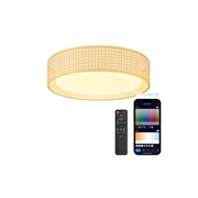 Ksix Bohemia SmartLED-kattovalaisin rottinkimallilla, kaiuttimella ja RGBIC:llä - 46cm, 4000lm, 35W