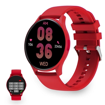 Ksix Core AMOLED Smartwatch w. Sport/Health Modes - Punainen