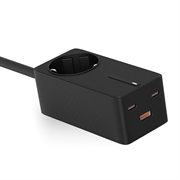 Ksix GaN 65W Moniporttinen Ultranopea Laturi - 2x USB-C, USB-A - musta