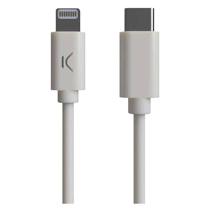 Ksix MFi&Power Delivery USB-C / Lightning Kaapeli , 1m - Valkoinen