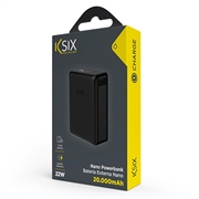 Ksix Nano 22.5W Power Bank 20000mAh - Musta