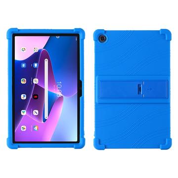 Lenovo Tab M10 Plus Gen 3 Silikonikotelo potkukiinnikkeellä - sininen