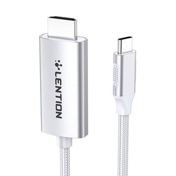 Lention CU707 USB-C-HDMI 2.0-kaapeli 4K60Hz/1Gbps - 3m - hopea