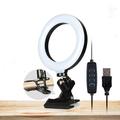 Suora lähetysvideokuvaus 6" 3 värimoodia LED Selfie Ring Light + kiinnityskiinnike