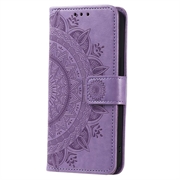 Samsung Galaxy A34 5G Mandala Series Lompakkokotelo - Violetti