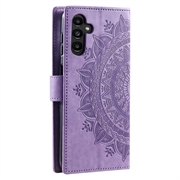 Samsung Galaxy A34 5G Mandala Series Lompakkokotelo - Violetti