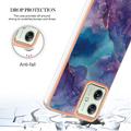 Motorola Moto G54 Marble Pattern Galvanoitu TPU-Suojakotelo - Violetti