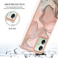 Motorola Moto G54 Marble Pattern Galvanoitu TPU-Suojakotelo - Pinkki