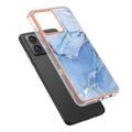 Motorola Moto G84 Marble Pattern Galvanoitu TPU-Suojakotelo - Sininen