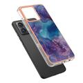 Motorola Moto G84 Marble Pattern Galvanoitu TPU-Suojakotelo - Violetti