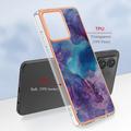 Motorola Moto G84 Marble Pattern Galvanoitu TPU-Suojakotelo - Violetti