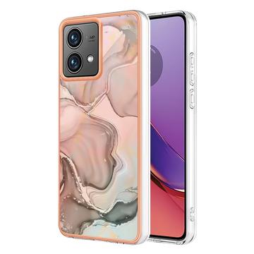 Motorola Moto G84 Marble Pattern Galvanoitu TPU-Suojakotelo - Pinkki