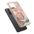 Motorola Moto G84 Marble Pattern Galvanoitu TPU-Suojakotelo - Pinkki