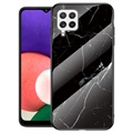 Marble Series Samsung Galaxy A22 4G Panssarilasinen Kotelo - Musta