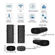 Mini WiFi Smart Surveillance Camera 1080P HD Langaton WiFi Remote View Camera Videonauhuri videonauhuri