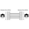 Modulaarinen puhelinkaapeli RJ11/RJ11 - 6m - musta