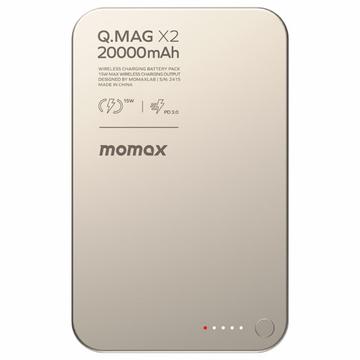 Momax Q.Mag X2 20000mAh magneettinen langaton tehopankki - kultainen titaani