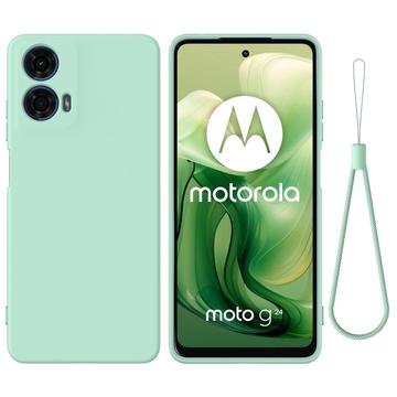 Motorola Moto G04/G24 Nestemäinen Silikoni Suojakuori - Vihreä