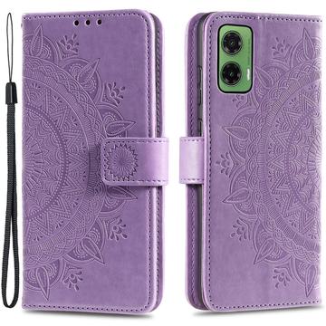 Motorola Moto G35 Mandala Series Lompakkokotelo - Violetti