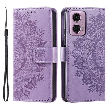 Motorola Moto G85/S50 Neo Mandala Series Lompakkokotelo - Violetti