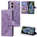 Motorola Moto G85/S50 Neo Mandala Series Lompakkokotelo - Violetti