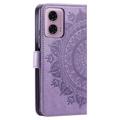 Motorola Moto G85/S50 Neo Mandala Series Lompakkokotelo - Violetti