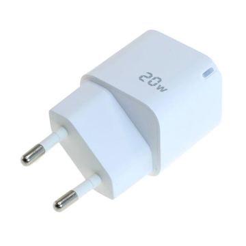 OTB USB-C GaN-laturi 20W - Kompakti Power Delivery PD-pikalaturi - Valkoinen väri