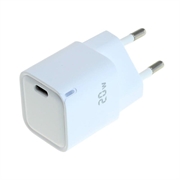 OTB USB-C GaN-laturi 20W - Kompakti Power Delivery PD-pikalaturi - Valkoinen väri