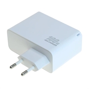 OTB USB GaN -laturi 100W - 2x USB-C & 1x USB-A, nopea lataus Power Delivery -virtalähetyksellä - Valkoinen