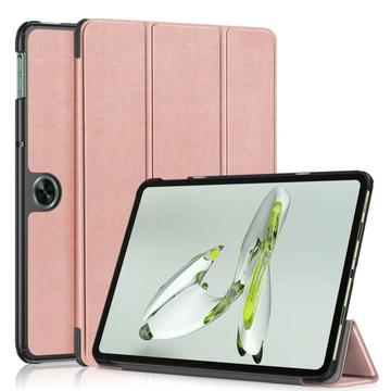 OnePlus Pad Go/Oppo Pad Air2 Tri-Fold Sarjan Smart Lompakkokotelo - Ruusukulta