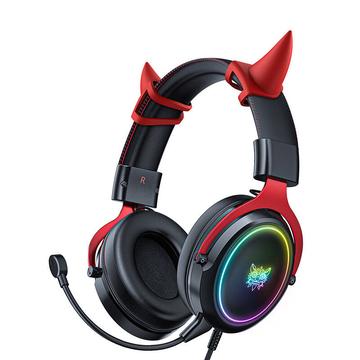 Onikuma X10 Devil Over-Ear pelikuulokkeet - musta / punainen