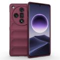 Oppo Find X7 Rugged Sarja TPU Suojakuori - Viininpunainen