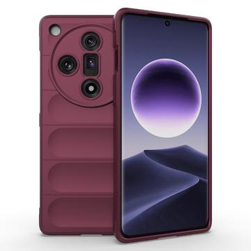 Oppo Find X7 Rugged Sarja TPU Suojakuori - Viininpunainen