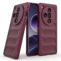 Oppo Find X7 Rugged Sarja TPU Suojakuori - Viininpunainen