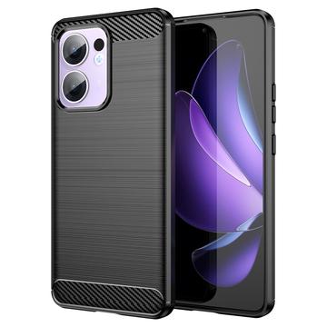 Oppo Reno13 F Harjattu TPU Suojakuori - Hiilikuitu